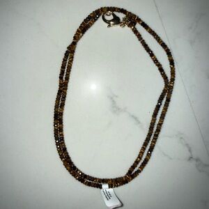 Jane Win double wrap diamond cut beaded Tigers eye